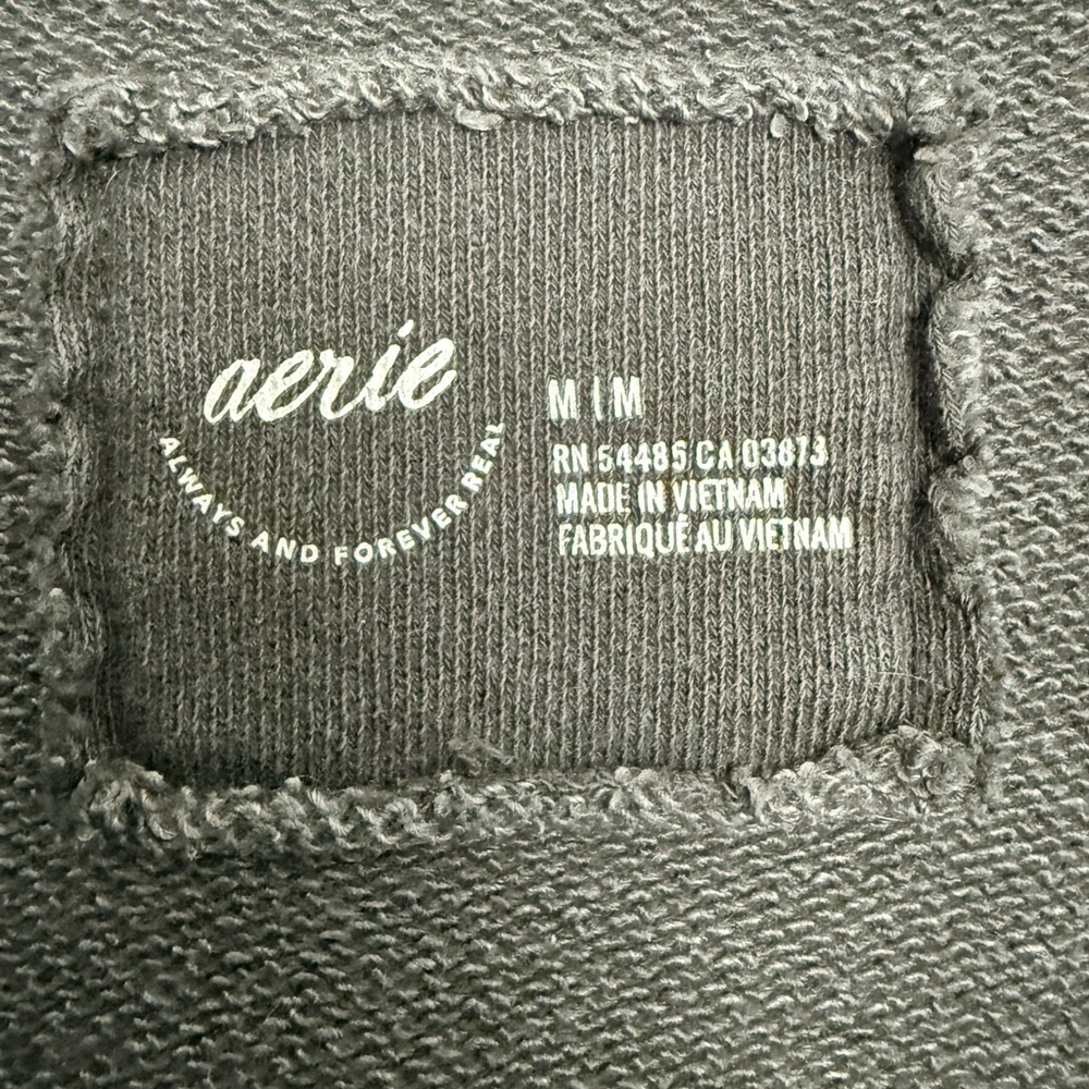 Aerie oversized Charcoal V-Neck Pullover Sweatshirt - Picture 3 of 3